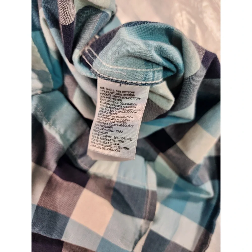 The North Face Shirt Mens Large Blue Plaid Top Collared Button Outdoor Casual L